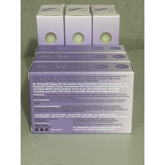 Dr. Natural Lavender Haze Castile Soap 6-Pack 4 Oz Bars - Picture 3 of 3